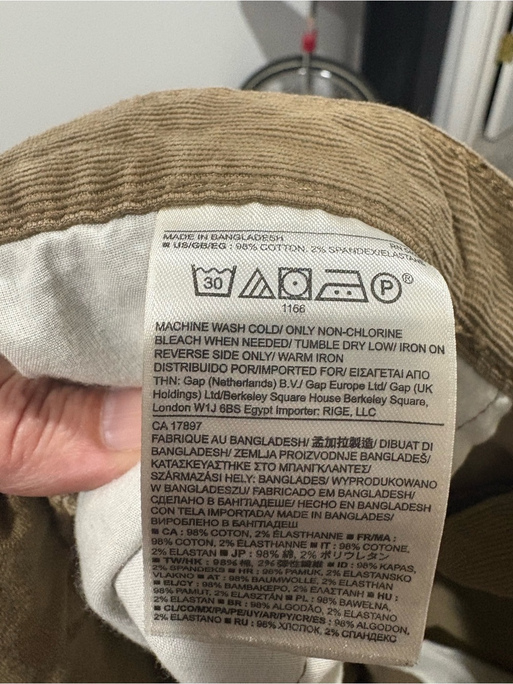 Banana Republic Men's Corduroy Slim Fit Pants in Chestnut - Picture 8 of 8